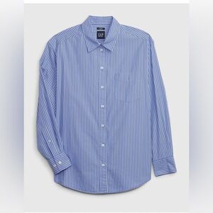 GAP organic cotton big shirt , blue stripes, Petite Small